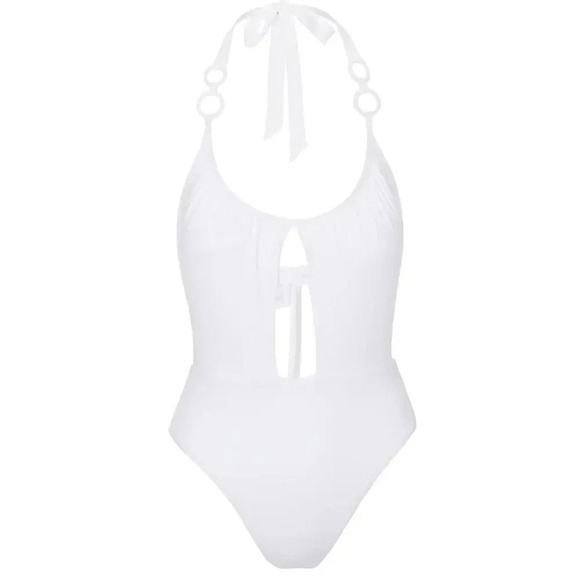 Trina Turk NWT’s Monaco Scoop neck cutout halter one piece swimsuit. Size 10 - Picture 1 of 6